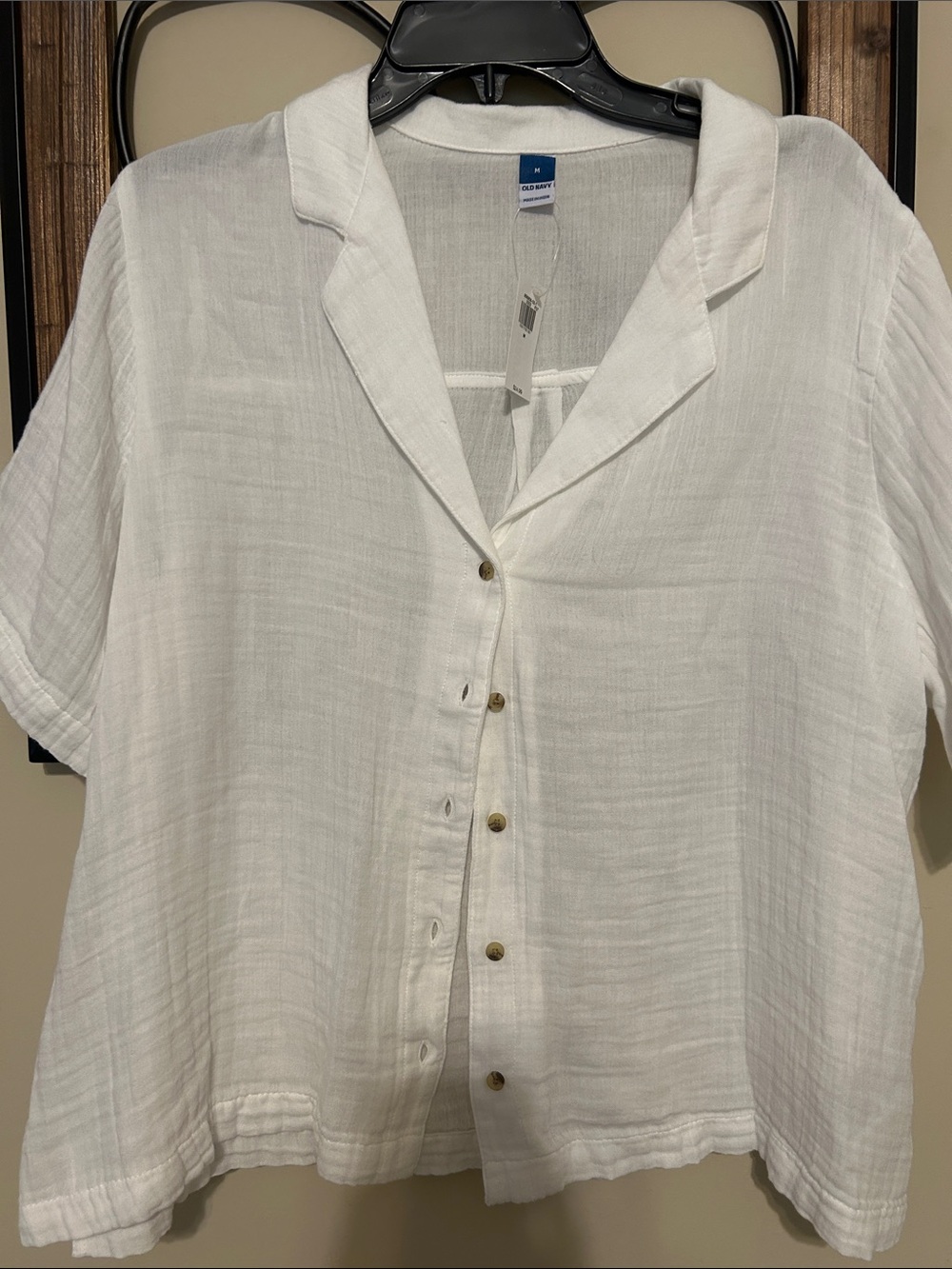 Old NavyWhite Gauze Button-Front Blouse